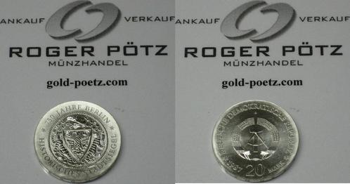 Ddr 20 Mark 1987 Stadtsiegel Berlin zilver, Postzegels en Munten, Munten | Europa | Niet-Euromunten, België, Verzenden