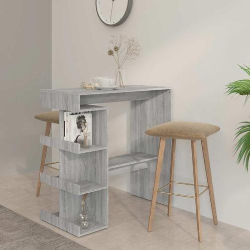 vidaXL Bartafel met opbergrek 100x50x101,5 cm grijs sonoma, Huis en Inrichting, Tafels | Eettafels, Nieuw, Verzenden