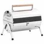 vidaXL Tafelbarbecue houtskool dubbele roosters roestvrij, Verzenden, Nieuw