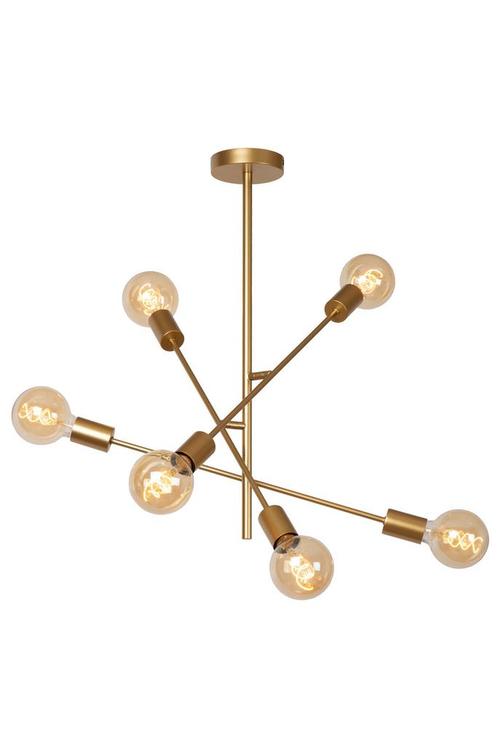 Lucide LESTER - Plafonnière - 6xE27 - Mat Goud /, Huis en Inrichting, Lampen | Losse lampen, Nieuw, Verzenden
