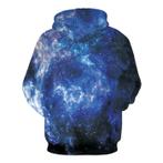 Hoodie Sweater Trui met Kap (Large) - Blue Galaxy Print
