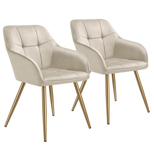 tectake Eetkamerstoel Marilyn, fluweellook, gecapitonneerd -, Huis en Inrichting, Stoelen, Verzenden