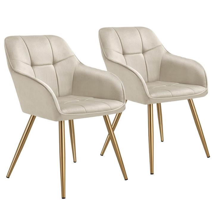 tectake Eetkamerstoel Marilyn, fluweellook, gecapitonneerd -, Huis en Inrichting, Stoelen, Verzenden