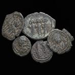 Arabisch-Byzantijns Lot of 5 Æ coins ca. 690–790 AD (Zonder, Postzegels en Munten