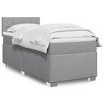vidaXL Boxspring met matras stof lichtgrijs 90x200 cm, Verzenden, Nieuw