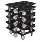 Dolly 60x40x15 Zwart met 4 rubberen zwenkwielen Nieuw Set, Ophalen of Verzenden