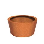 Cortenstaal plantenbak taps Ø120x60cm - Met bodem, Tuin en Terras, Bloembakken en Plantenbakken, 100 cm of meer, Rond, Nieuw, Metaal