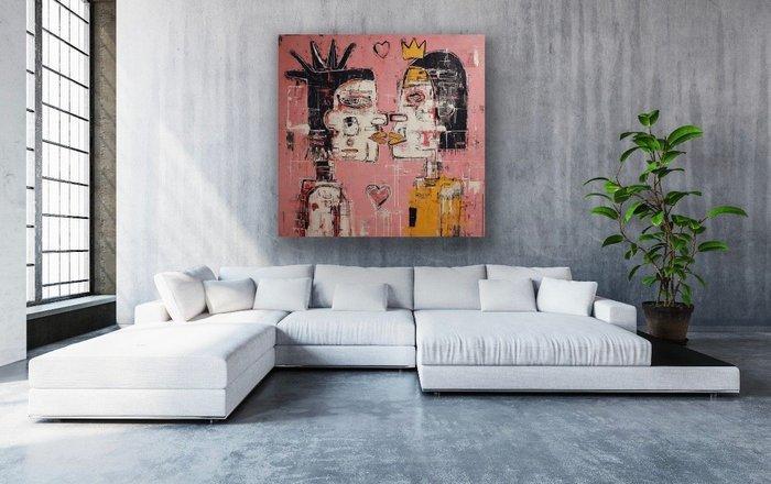 Eric Brumette - KISS ME LIKE BASQUIAT 17 - Toile L, Antiquités & Art, Art | Objets design