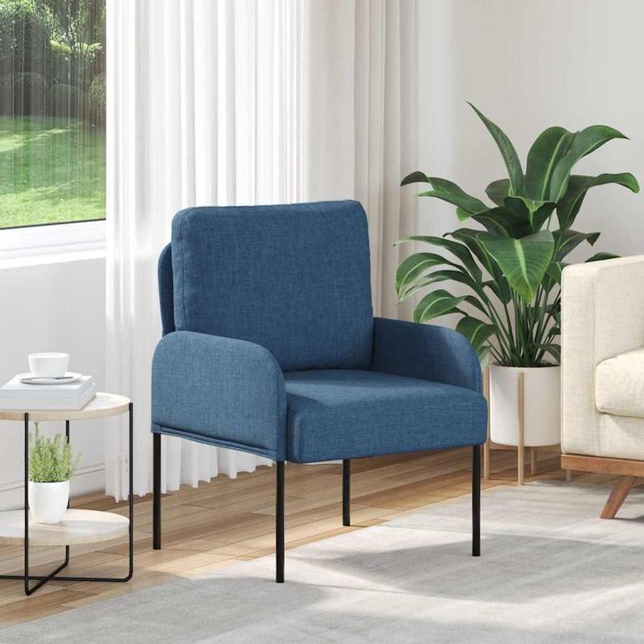 vidaXL bank / zetelen met kussen 55cm Blauw Multiplex, Huis en Inrichting, Zetels | Zetels, Nieuw, Verzenden