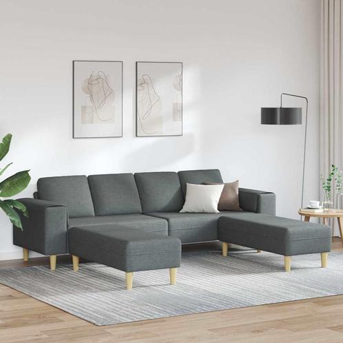 vidaXL Bankstel 3 pcs Donkergrijs Stof, Huis en Inrichting, Zetels | Zetels, Nieuw, Verzenden