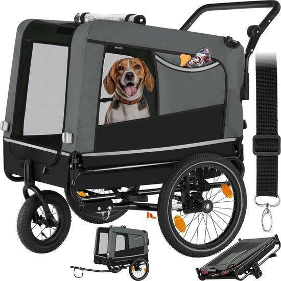 2dekans | tectake® - Hondenkar WoofRider fietskar - grijs -, Dieren en Toebehoren, Honden-accessoires, Ophalen of Verzenden