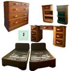 Bed - Bamboe, Hout - Volledige slaapkamer: twee bedden, twee