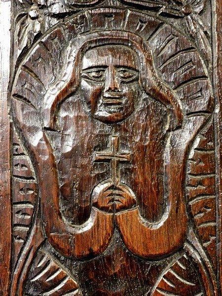 Paneel - Eik - Houtsnijwerk 17e eeuw, Antiek en Kunst, Antiek | Overige Antiek