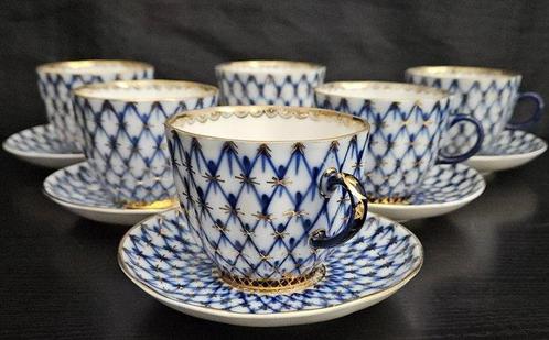 Lomonosov Imperial Porcelain Factory - Service à café pour 6, Antiek en Kunst, Antiek | Meubels | Tafels