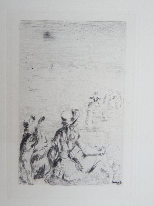 Auguste Renoir (1841-1919) - Sur la plage à Berneval, Antiek en Kunst, Antiek | Overige Antiek