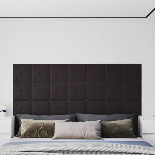 vidaXL Wandpanelen 12 st 1,08 m² 30x30 cm kunstleer zwart, Doe-het-zelf en Bouw, Platen en Panelen, Nieuw, Verzenden