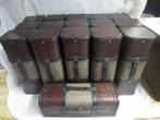 Colonial style wooden wine boxes - 16 items
