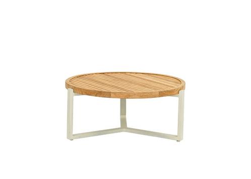 Apple Bee Monaco loungetafel Oyster met rond teak blad Ø 75, Tuin en Terras, Tuinsets en Loungesets