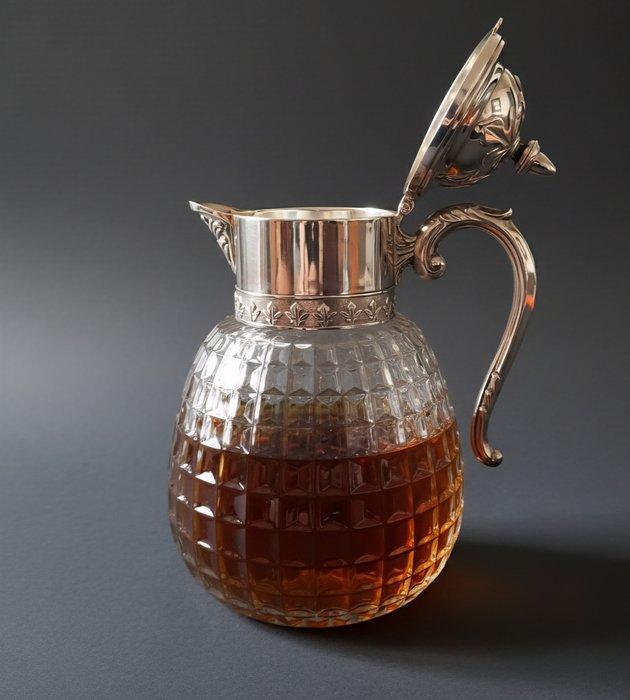 XXL - Karaf - Glas, Gepolijst zilver, Antiek en Kunst, Curiosa en Brocante