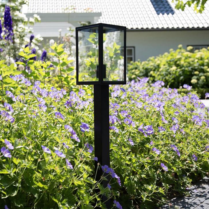 Tuinverlichting Modern Buitenlamp Staand Zwart Soho Terras, Tuin en Terras, Buitenverlichting, 50 tot 250 watt, Nieuw, Overige materialen