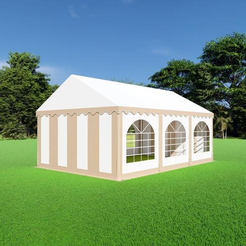 Partytent 4x6  PVC - Premium | Zandkleur / wit, Jardin & Terrasse, Tonnelles, Envoi