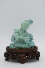 Beeldje - Figurine en pierre turquoise sculptée - Steen