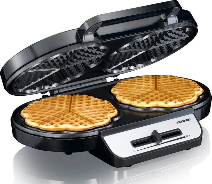 Wafelijzer - Wafelmaker - 2 Wafels - 1200W - RVS - Melissa, Elektronische apparatuur, Wafelijzers, Nieuw, Verzenden