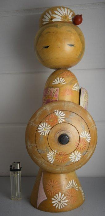 Grande Kokeshi vintage de Kishi Sadao (1,5 kg / 42 cm) -