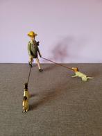 Lehmann - Blikken speelgoed - Snik & Snak Man Walks two Dogs, Antiek en Kunst, Antiek | Speelgoed