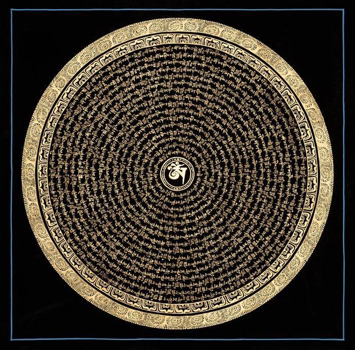 100 * 100 cm OM mantra Mandala | Handgeschilderde Mantra, Huis en Inrichting, Overige Huis en Inrichting