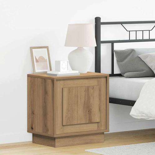 vidaXL Nachttafel met LED Verlichting in Artisan Eiken, Huis en Inrichting, Slaapkamer | Nachtkastjes, Nieuw, Verzenden