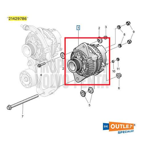 Bieden: Volvo Penta 28V wisselstroom dynamo | alternator 11, Watersport en Boten, Bootonderdelen, Ophalen of Verzenden