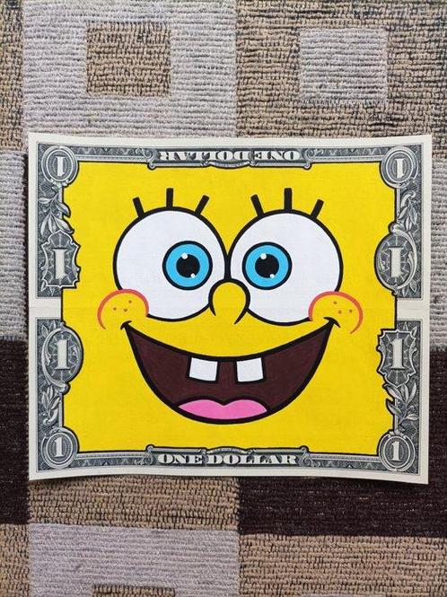 PSiKO - Sponge Bob Dollar, Antiek en Kunst, Kunst | Schilderijen | Modern