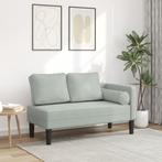 vidaXL Chaise longue met kussens fluweel lichtgrijs, Huis en Inrichting, Zetels | Zetels en Chaises Longues, Verzenden, Nieuw