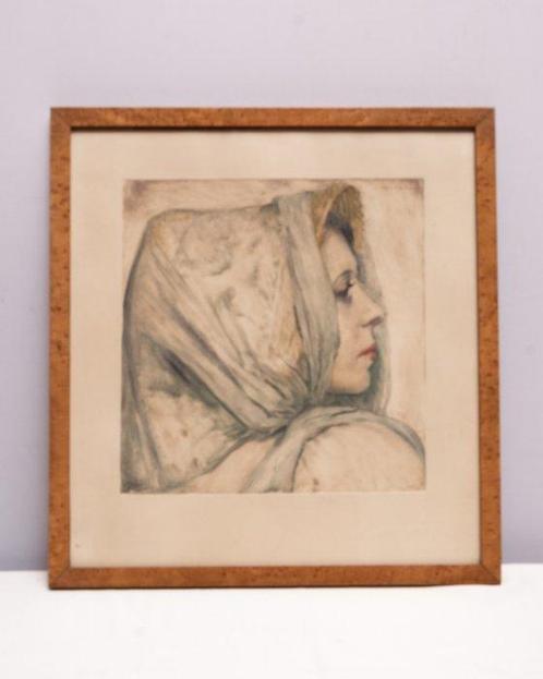 Alfred Moitroux (1886 - 1938) - Dame met sjaal, Antiek en Kunst, Curiosa en Brocante