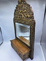 Miroir mural- Kuifspiegel - Bois, Laiton, Verre - Miroir, Antiek en Kunst