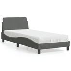 vidaXL Lit avec matelas gris foncé 80x200 cm tissu, Verzenden, Neuf