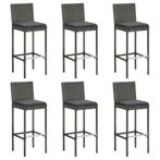vidaXL Tabourets de bar avec coussins 6 pcs gris résine