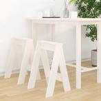 vidaXL Tabourets lot de 2 blanc 40x40x60 cm bois massif, Huis en Inrichting, Verzenden