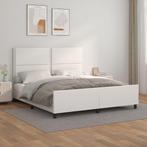 vidaXL Cadre de lit avec tête de lit Blanc 160x200 cm, Maison & Meubles, Neuf, Verzenden
