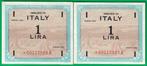 Italië. - 2 x 1 Lira 1943 - Allied Military Currency -