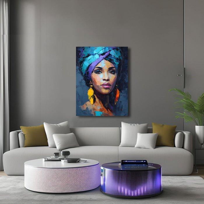 Canvas Fit - Alberto Ricardo - Mujer de Turbante: Orgullo y, Antiek en Kunst, Kunst | Niet-Westerse kunst