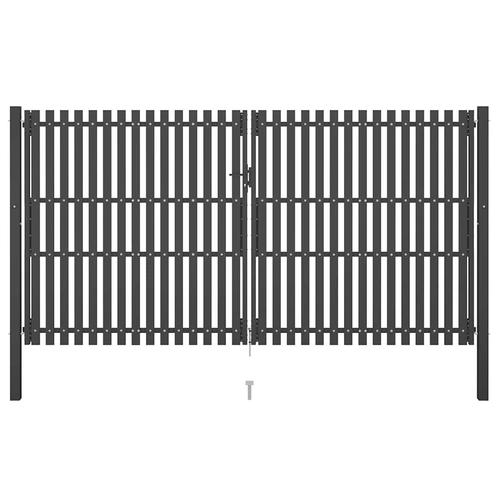 vidaXL Poort 4x2,5 m staal antraciet, Tuin en Terras, Tuinpoorten, Nieuw, Verzenden