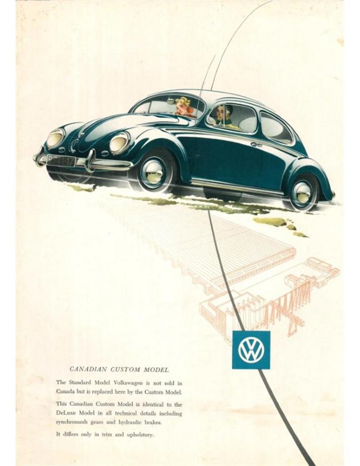1954 VOLKSWAGEN KEVER BROCHURE ENGELS, Boeken, Auto's | Folders en Tijdschriften