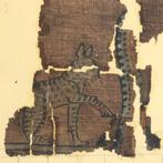 Oud-Egyptisch Papyrus Fragmenten van papyrus met Amun-Re als, Antiek en Kunst