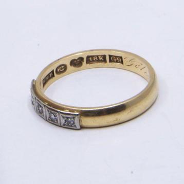 Bague - 18 carats Or jaune - 0.05ct. tw. Diamant (Naturelle)