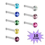 Fako Bijoux® - Neuspiercing - Staafje Kristal - 3.0mm -, Bijoux, Sacs & Beauté, Piercings, Verzenden