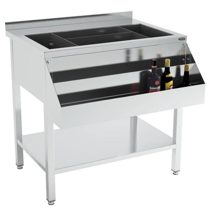 Bar-/Cocktailstation | RVS | IJs-/Ingrediëntenbak +, Articles professionnels, Horeca | Équipement de cuisine, Envoi