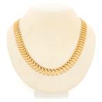 18 Krt. Gouden Cleopatra collier | 44 cm (schakelketting), Handtassen en Accessoires, Kettingen, Ophalen of Verzenden, Gebruikt