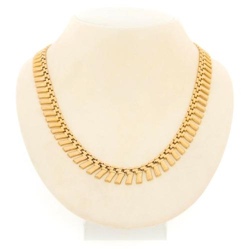 18 Krt. Gouden Cleopatra collier | 44 cm (schakelketting), Handtassen en Accessoires, Kettingen, Overige kleuren, Gebruikt, Goud